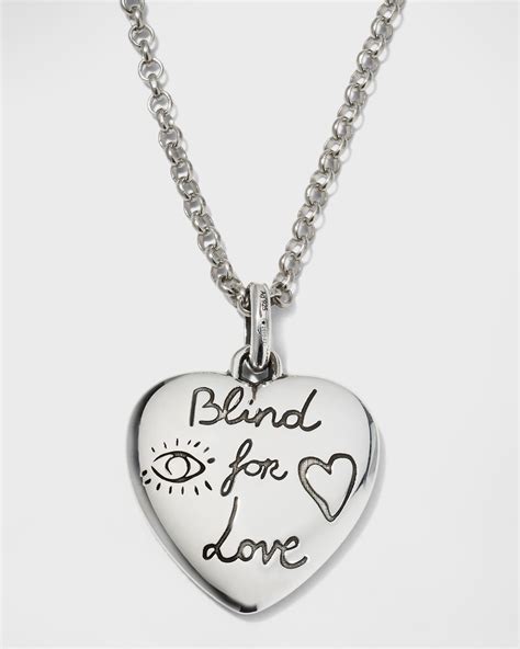 Gucci Sterling Silver Blind for Love Necklace 